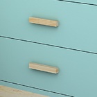 Mesa Cabeceira Retrô Infantil 2 Gavetas Quarto Juvenil Menta