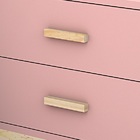 Mesa Cabeceira Retrô Infantil 2 Gavetas Quarto Juvenil Rosa