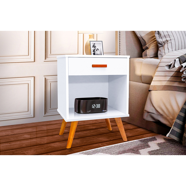 Mesa Cabeceira Retro Lara Branca