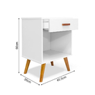 Mesa Cabeceira Retro Lara Branca