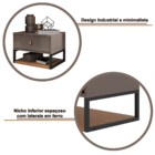 Mesa Cabeceira Sigma Cinza Perola/noce