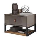 Mesa Cabeceira Sigma Cinza Perola/noce