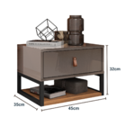 Mesa Cabeceira Sigma Cinza Perola/noce