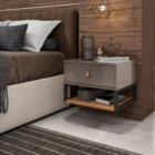 Mesa Cabeceira Sigma Cinza Perola/noce