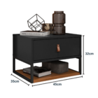 Mesa Cabeceira Sigma Preto/cedro