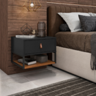 Mesa Cabeceira Sigma Preto/cedro
