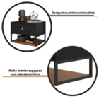 Mesa Cabeceira Sigma Preto/cedro