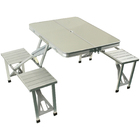 Mesa Camping Dobrável com 4 Banquetas Alumínio Maleta