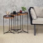 Mesa Canto Apoio Lateral Pequena Madeirado Conjunto Rustico A