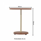 Mesa Canto Bia 60 Cm 100% Mdf Terracota - Artely