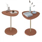 Mesa Canto Bia Kit 2 Peças 100% Mdf Terracota - Pnr Móveis