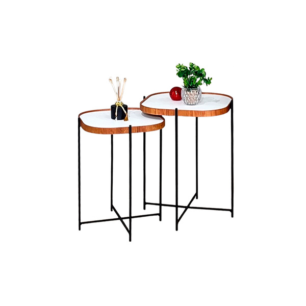Mesa Canto Lateral Conjunto Apoio Moderna Pequena Redonda Dec