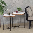 Mesa Canto Lateral Conjunto Apoio Moderna Pequena Redonda Dec