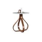 Mesa Canto Lateral Decorativa Sala Redonda Luxo Cebola Branco