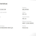 Mesa Canto Lateral Redonda Pés Palito Tampo Vidro Laqueado  V