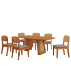 Mesa Carolina 180 Tampo Mdf Canto Copo 6 Cadeiras Copper Prem