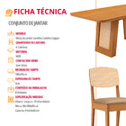 Mesa Carolina 180 Tampo Mdf Canto Copo 6 Cadeiras Copper Prem
