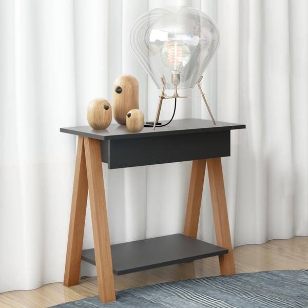 Mesa Cavalete Vintage Amêndoa Preto