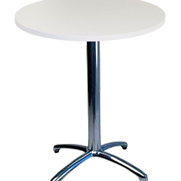 Mesa Central Itabuna 4 Pes - Madeira Redondo Branco - 80cm