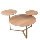 Mesa Centro 03 Tampos Chanfrada Pe Metal Dou Artesano