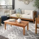 Mesa Centro 10x50 Ripada Madeira Rustica Castanho