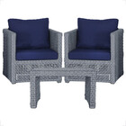 Mesa Centro E 2 Poltronas Madri Corda Náutica Estofado 10 Tra