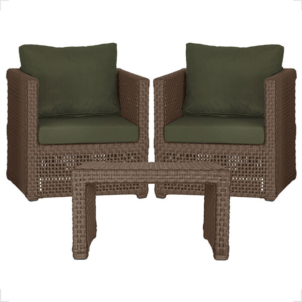 Mesa Centro E 2 Poltronas Madri Corda Náutica Estofado 13 Tra