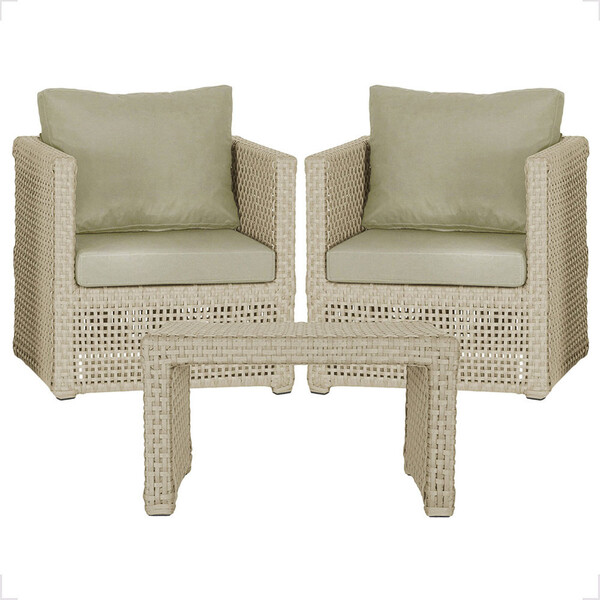 Mesa Centro E 2 Poltronas Madri Corda Náutica Estofado 7 Tram