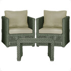 Mesa Centro E 2 Poltronas Madri Corda Náutica Estofado 7 Tram