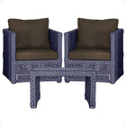 Mesa Centro E 2 Poltronas Madri Corda Náutica Estofado 9 Tram