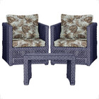 Mesa Centro E 2 Poltronas Madri Corda Náutica Estofado  6 Tra