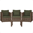 Mesa Centro E 3 Poltronas Madri Corda Náutica Estofado 13 Tra