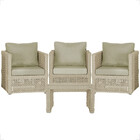 Mesa Centro E 3 Poltronas Madri Corda Náutica Estofado 7 Tram