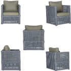 Mesa Centro E 3 Poltronas Madri Corda Náutica Estofado 8 Tram