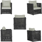 Mesa Centro E 3 Poltronas Madri Corda Náutica Estofado  3 Tra