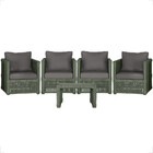 Mesa Centro E 4 Poltronas Madri Corda Náutica Estofado 11 Tra