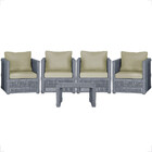 Mesa Centro E 4 Poltronas Madri Corda Náutica Estofado 7 Tram