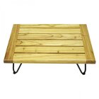 Mesa Centro Em Madeira Maciça Doma Amarelo/preto