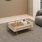 Mesa Centro Espelhada 92 Cm Pes Metal Kika Dj Moveis