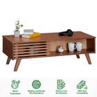 Mesa Centro Madeira 2 Portas De Correr Sean - Castanho Verniz