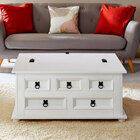 Mesa Centro Madeira 5 Gavetas Rústico Tequila - Branco