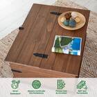 Mesa Centro Madeira 5 Gavetas Rústico Tequila - Cera Colonial