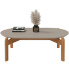 Mesa Centro Oblonga Lizz - Offwhite/cedro