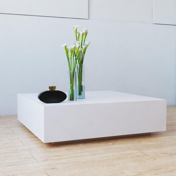 Mesa Centro Quadrada Sala Bloco Apoio 100% MDF 80X80cm Mesinh