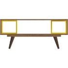 Mesa Centro Retrô 45 - Olivar - Rustik Carvalho / Amarelo