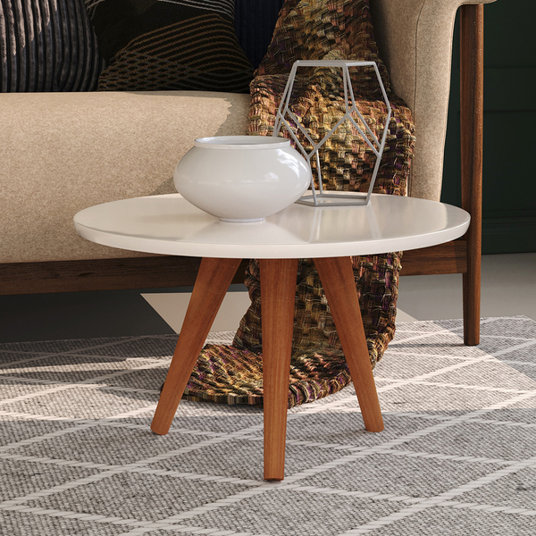 Mesa Centro Retrô Cissa - Off White - Compre Aqui