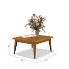 Mesa Centro Retrô Pé Madeira Tampo Mdf 25mm Bella Cedro