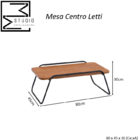 Mesa Centro Sala Letti Estilo Industrial Decorativa Metal Mad