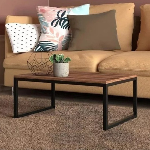Mesa Centro Sala Pés De Ferro 60x40 Tampo Mdf
