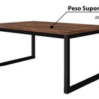 Mesa Centro Sala Pés De Ferro 60x40 Tampo Mdf